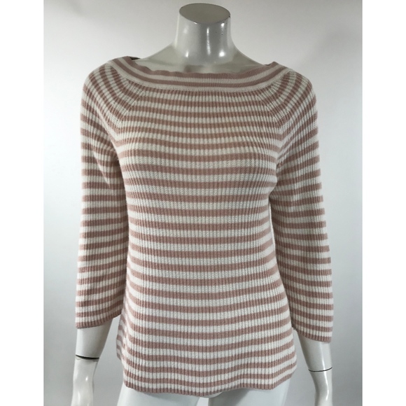 J. Crew Sweaters - J Crew Womens Sweater Small White Pink Striped
